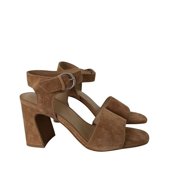 NYDJ Brown The Liz Block Heel Ankle Strap Sandals - Picture 1 of 8